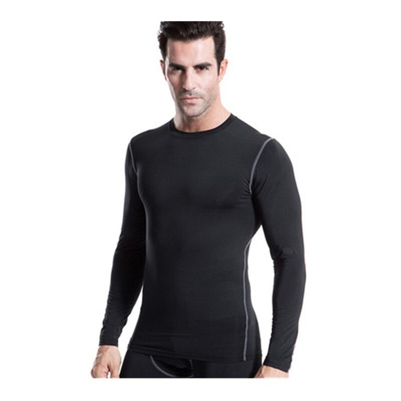 Men's Compression Shirts Tight Long Sleeve Base Layer for Gym Workout Fitness Crossfit Running Cycling Sportswear Tops