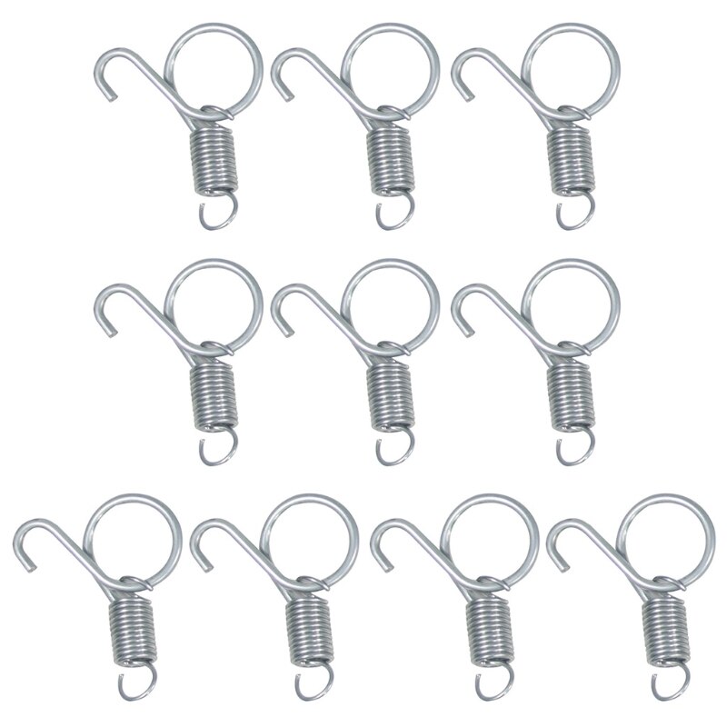 Gancho de resorte de puerta de jaula, ganchos de resorte de Metal de 10 piezas, resorte de fijación de tensión resistente para jaulas de alambre de conejo/pájaro/hámster S/L,