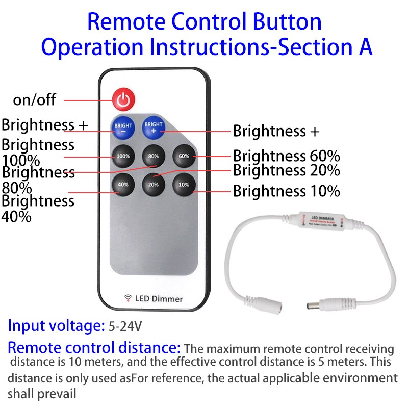 Intelligente LED-lamp dimmer Controller RF draadloze afstandsbediening Beloven infrarood dimmen Helderheid dimmen Lichtstrip 12V constante spanning downlight