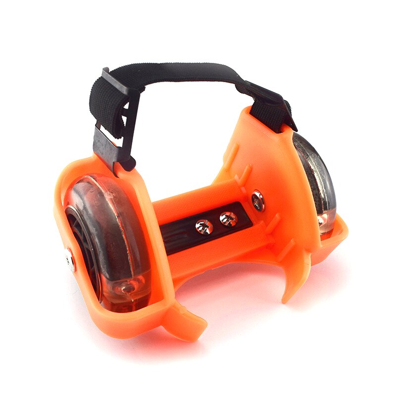 Zapatillas de patinaje para niños y adultos, patines deportivos con rueda Flash y rueda giratoria, deslizantes, pequeñas y parpadeantes: Naranja