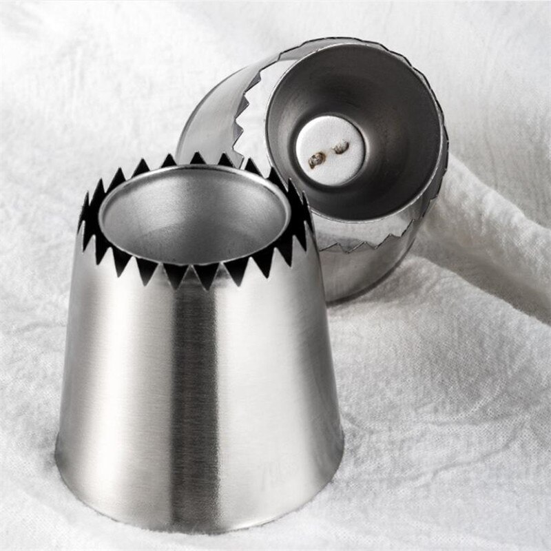 2Pcs Sultan tube Russian Pastry Tip Icing Piping Stainlessl Steel Nozzles Large Icing Piping Nozzles Cupcake Baking Tools