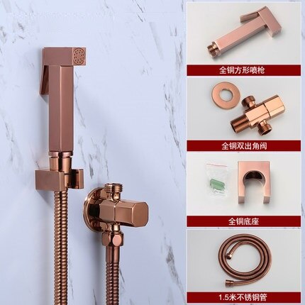 Mttuzk Borstel Goud Vierkante Bidet Badkamer Handdouche Bidet Wc Spuit Hygiënische Douche Bidet Tap Wall Mounted Bidet Kraan Set