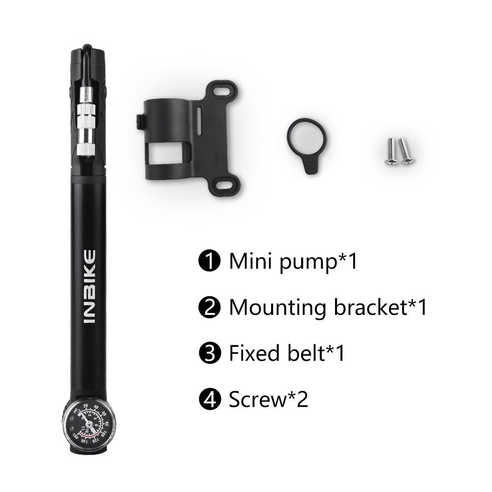 INBIKE Mini Bike Pump Portable Frame Pump High Pressure Smart Valve Presta &amp; Schrader Bicycle Inflator Cycling Accessories IQ327