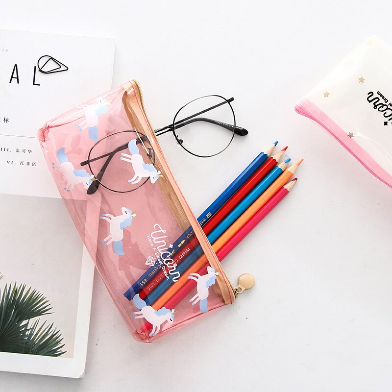 Jelly Pencil Case Unicorn Gel Cute School Supplies Stationery School Cute Pencil Box Pencilcase Pencil Bag