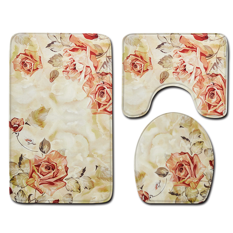 Juego de alfombrillas de baño T Purple Crocus, alfombras de baño antideslizantes, alfombra 3D de absorción de agua para decoración del hogar, 45x75cm, felpudo para inodoro: P21