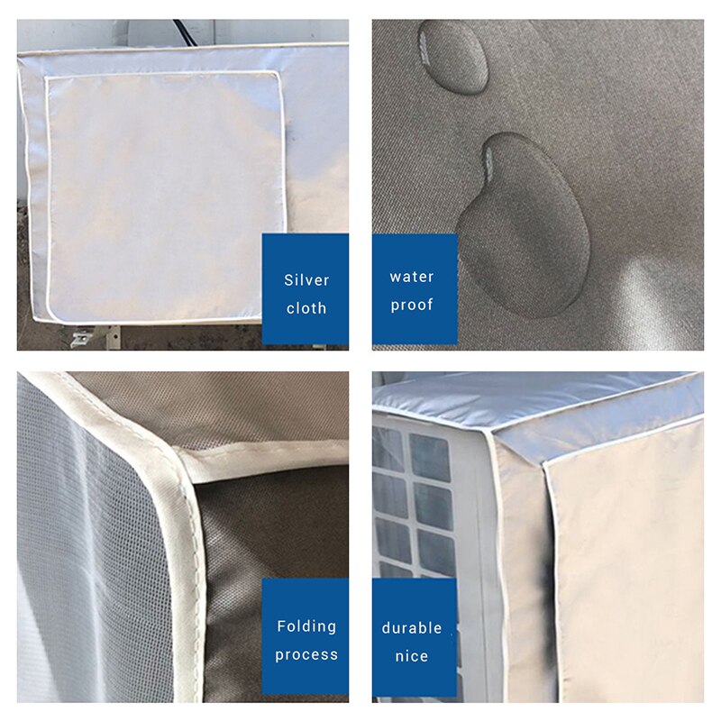 Udendørs klimaanlæg dæksel klimaanlæg vandtæt støvdæksel vask anti-støv anti-sne rengøringspose regntæt