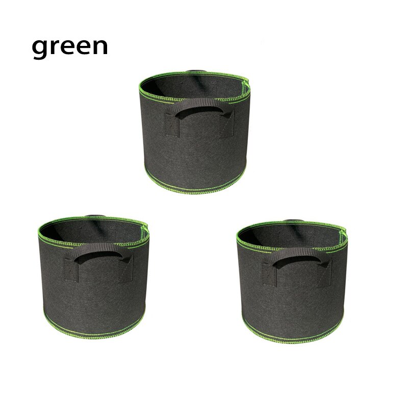 1/3Pcs 3 Gallon Plant Groeien Zakken Tuingereedschap Stof Pot Jardim Home Tuinieren Bloemen Plantaardige Groeien zwart Of Groen: 5pcs-green