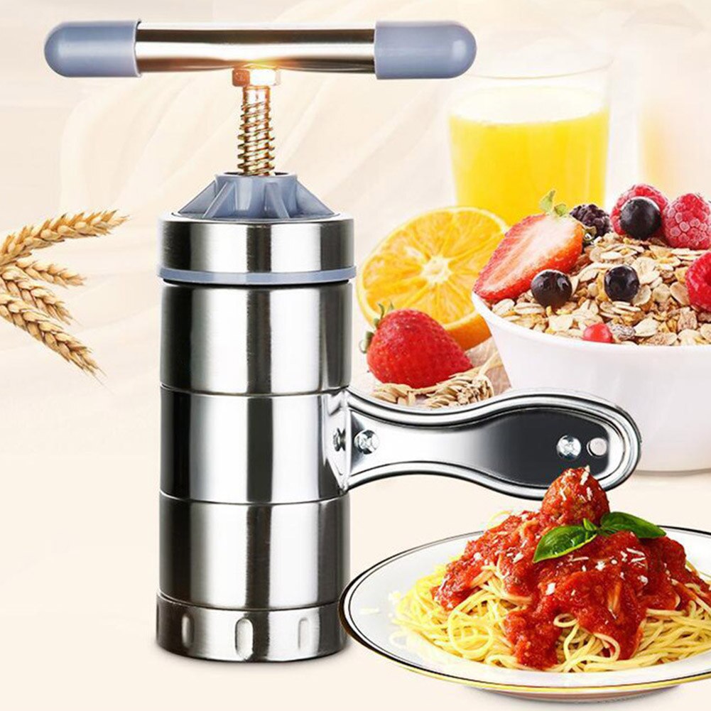 Hem manuell press pasta maskin rostfritt stål nudel maker vev fräs frukt juicer spaghetti gör maskin köksredskap