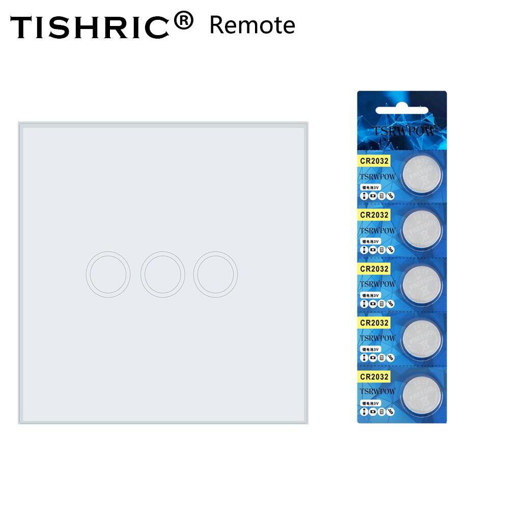 TISHRIC-mando a distancia inalámbrico Universal, Panel de pared 86 TRANSMISOR DE RF 1/433 entradas, compatible con SONOFF RF/T1/4CH/TX Smart Home, 2/3 MHz: 433mhz remote 3gang