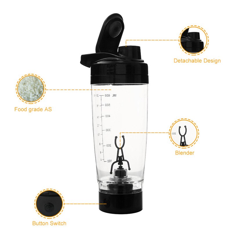 600ML Shaker Cup Electric Blender Protein Shaker Bottle Brewing Powder Movement Eco Friendly Automatic Vortex Mixer