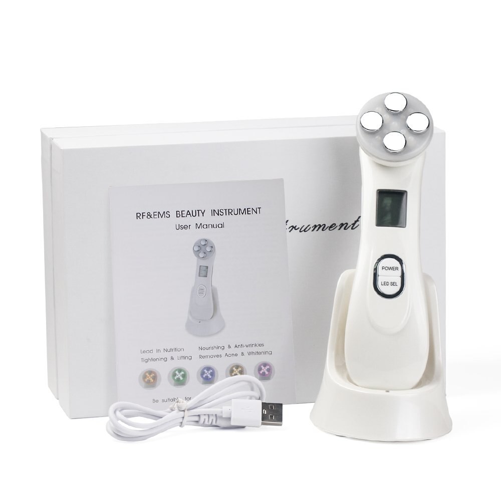 5in1 RF & ems Radio Mesotherapie Elektroporation Gesicht Schönheit Stift Radio Frequenz LED Photon Gesicht Haut Verjüngung Entferner Falten