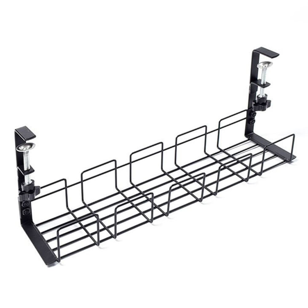 Estante de almacenamiento debajo de la mesa, organizador de cables para escritorio de ordenador, bandeja de gestión de cables debajo del escritorio para estación de trabajo de oficina en casa