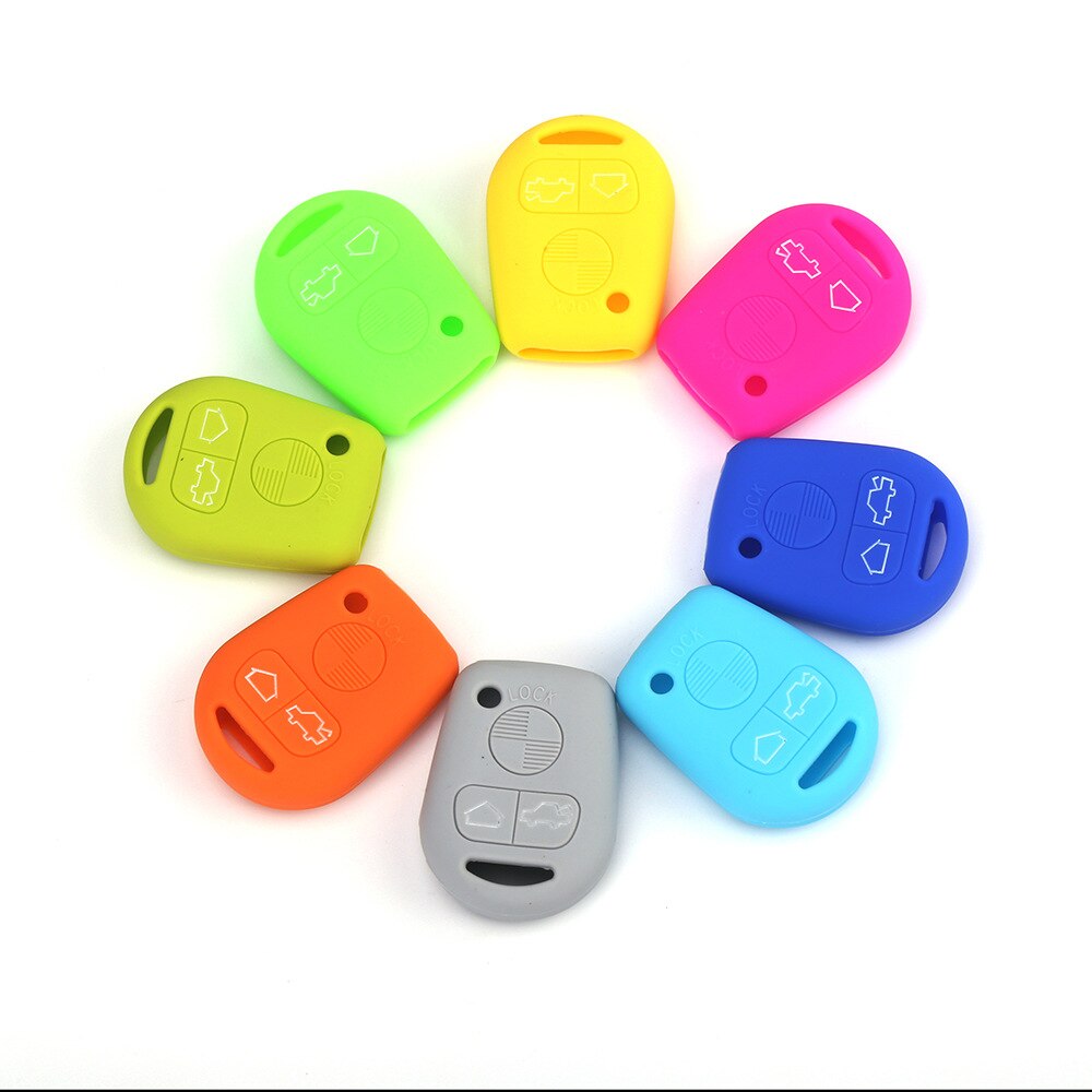 Funda de silicona para llave de coche, reemplazo de 3 botones para BMW X3 X5 M3 530i 330i 330xi E31 E36 E34 E32 E38 E39 E46 Z3 Z4 E90 E60