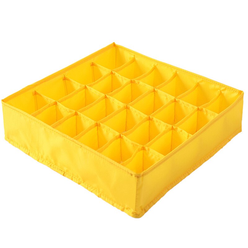 24 Grids Sok Organizer Boxs Opvouwbare Kast Lade Organisatoren Kleding Kasten Ondergoed Onderbroek Beha Opbergdoos: yellow 24 gird