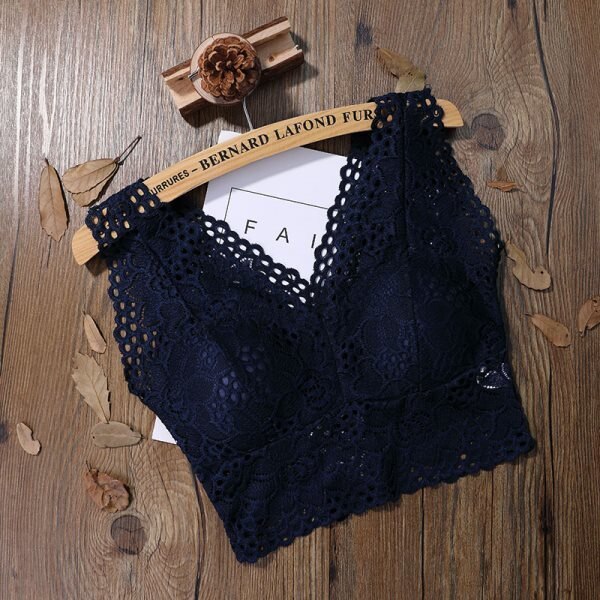 Rintaliivit naisille seksikäs pitsi kukkainen bralette liivi crop toppi naisten toppi rintaliivit push up rintaliivit: Sininen