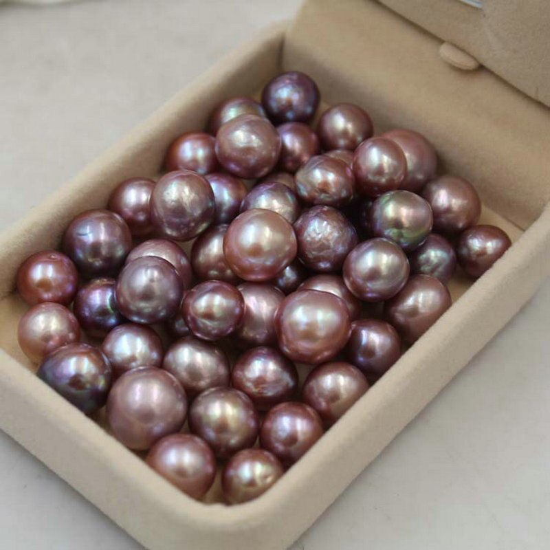 8mm/52PCS Natürliche Runde Lila Süßwasser Perle Lose Perlen für DIY Feine Schmuck Machen