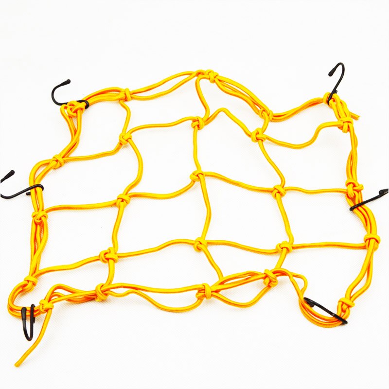 30 * 30cm 6 Hook Motorcycle Cargo Mesh Net Helmet Cargo Luggage Elastic Mesh Web Net Black Helmet Cargo Web Car String: Yellow