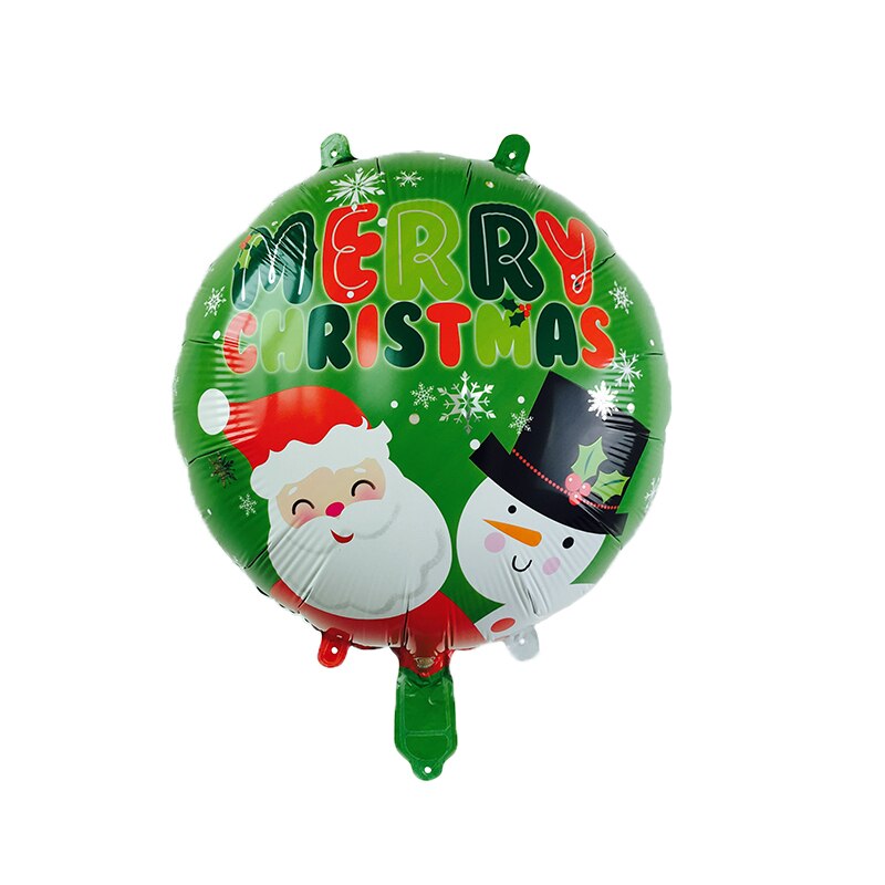 Julefest dekoration 18 tommer 5 stk runde aluminium film balloner glædelig jul børn som julemanden give: Grøn julekugle