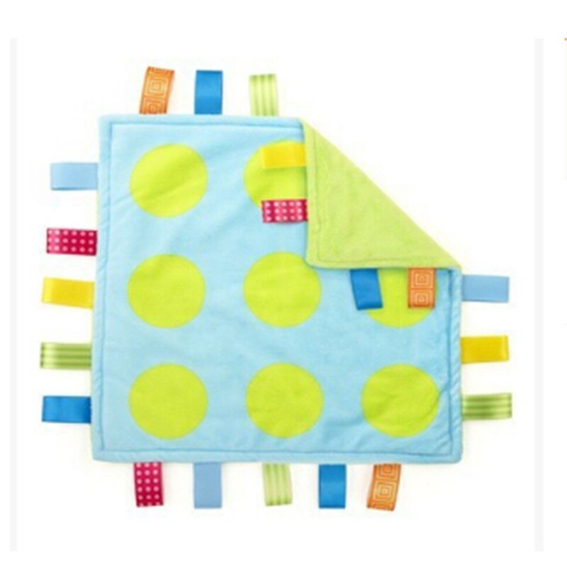 27*27 CENTIMETRI super morbido di Crepitio Del bambino 0M + Peluche Lenire Educativi Giocattolo Asciugamano Confortante Coperta di Sicurezza: giallo dots