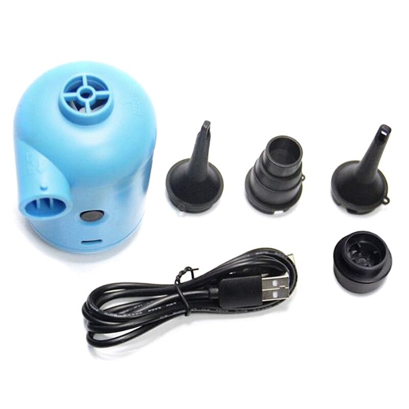 Usb elektrisk luftpump portabel, mini luftpump med 4 munstycken, pumpar för uppblåsbara pool luftmadrass sängar båtar.