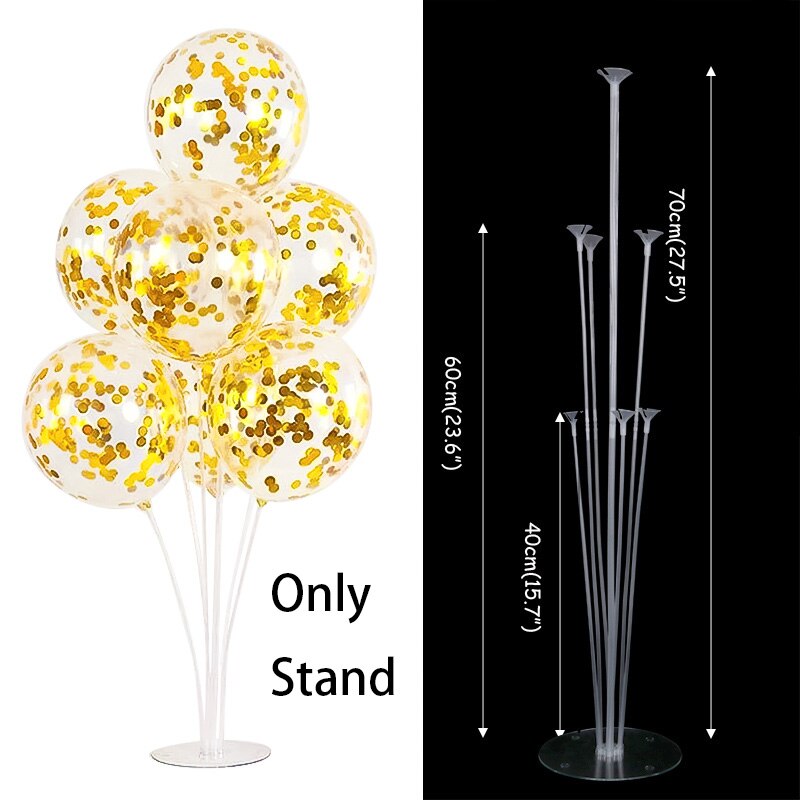 Ballon rond support ballons couronne anneau pour fête d'anniversaire décor fête enfants faveurs bébé douche fournitures décoration de mariage: 1set 7stick stand