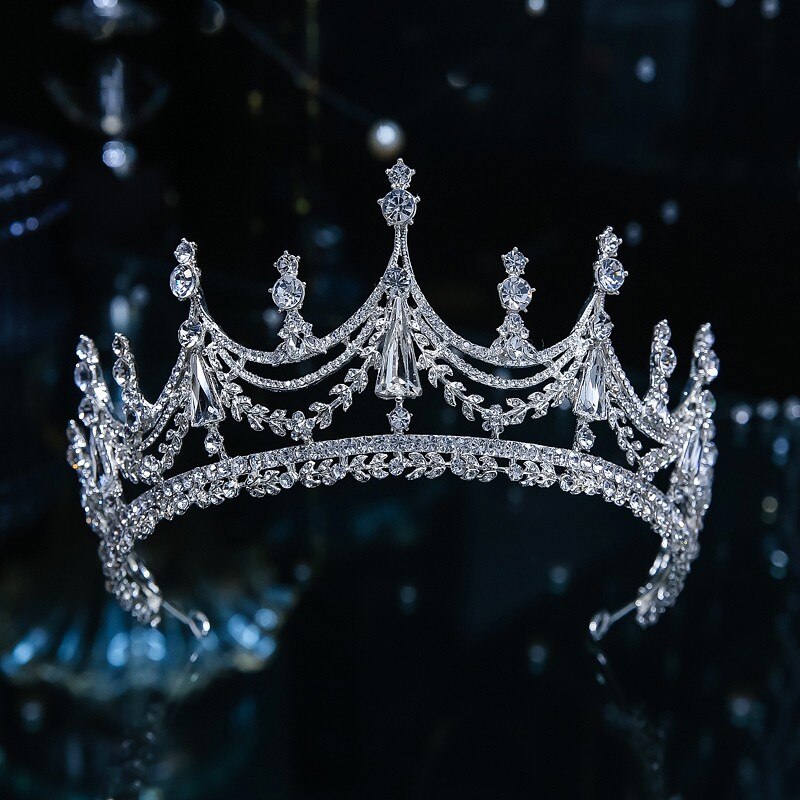 Diadèmes de mariée en cristal de couleur argent, couronne de luxe, strass, diadème de concours, couvre-chef, accessoires pour cheveux de mariage