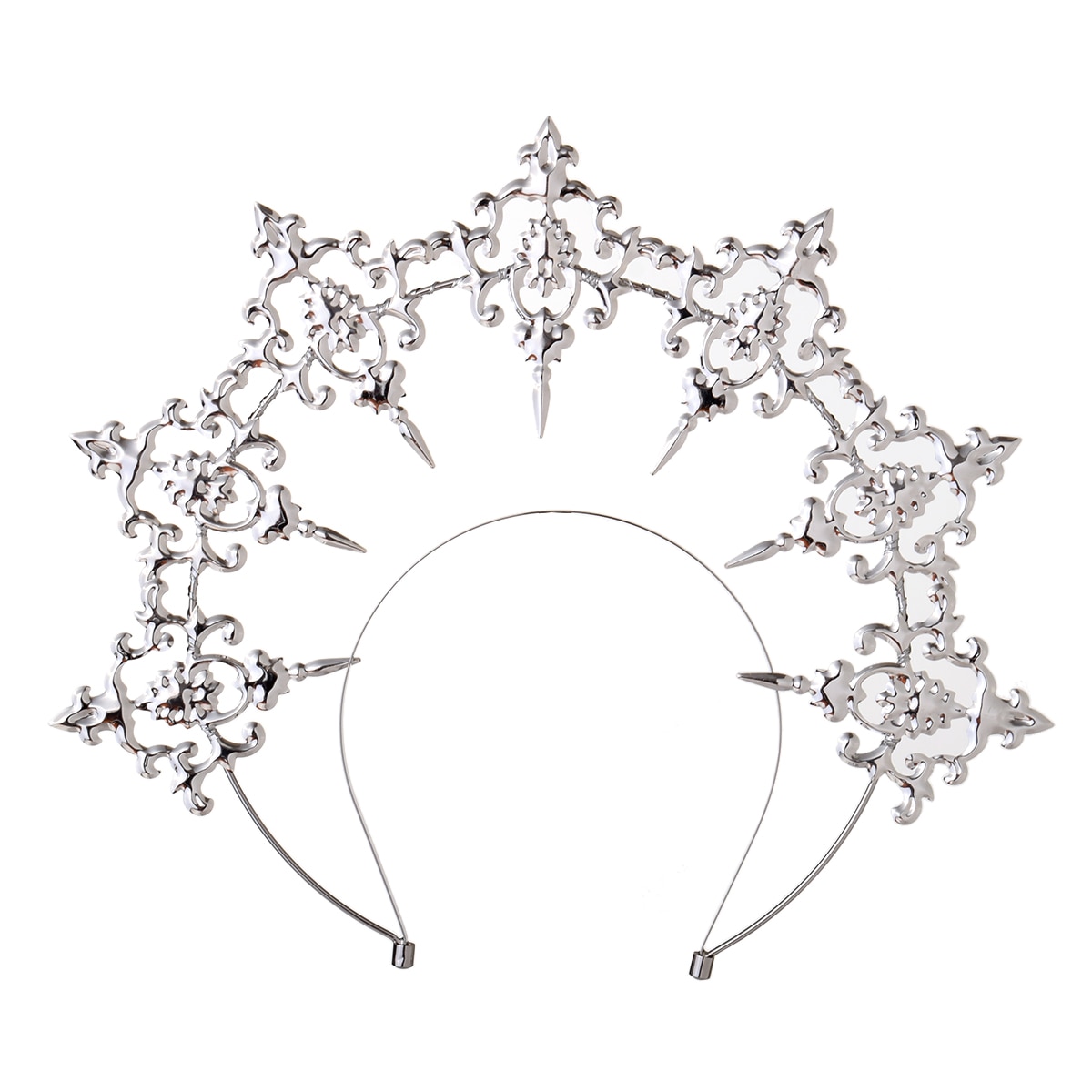 Lolita gótica-Diadema con de Rosa Negra, alas de demonio de plumas, diosa, Halo de sol, corona, Tiara barroca Vintage María