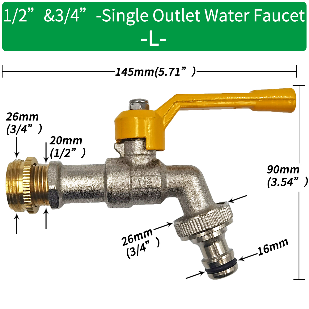 Adattatore per rubinetto per tubo da giardino 1/2 '' IBC Connettore per serbatoio dell'acqua Irrigazione a 2 gareggiare a 1 attraverso Giunto per rubinetto in ottone Raccordo di ricambio Valvola a sfera: Arancia