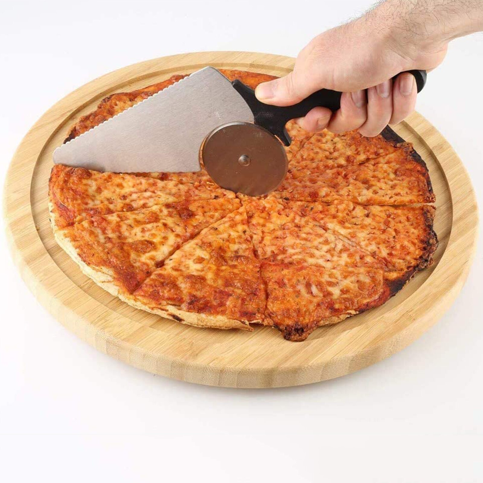 Pizza Cutter 1PC Multifunctional Stainless Steel Kitchen Pizza Tools Food Helper Turner Divider Pizza Cutters Wheels