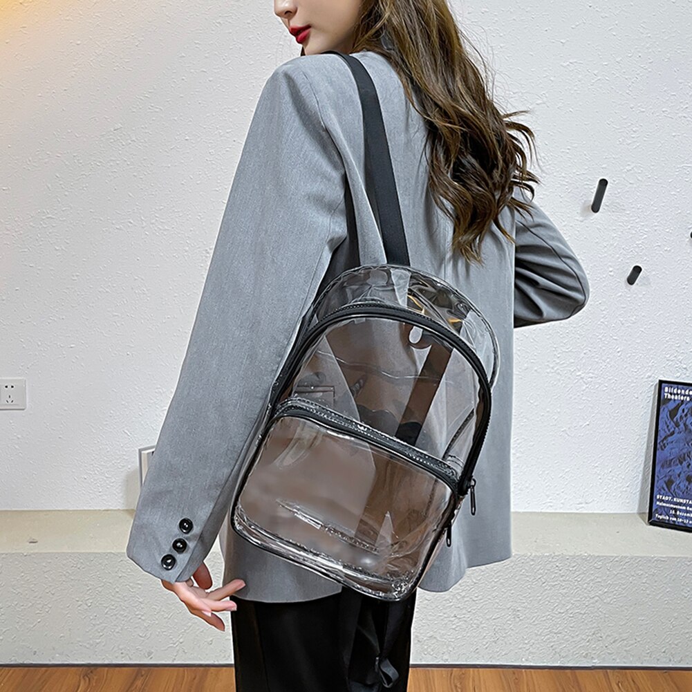 Zaino da donna borsa in PVC impermeabile trasparente studenti universitari di moda femminile borsa con paillettes trasparente zaini da scuola zaini da donna