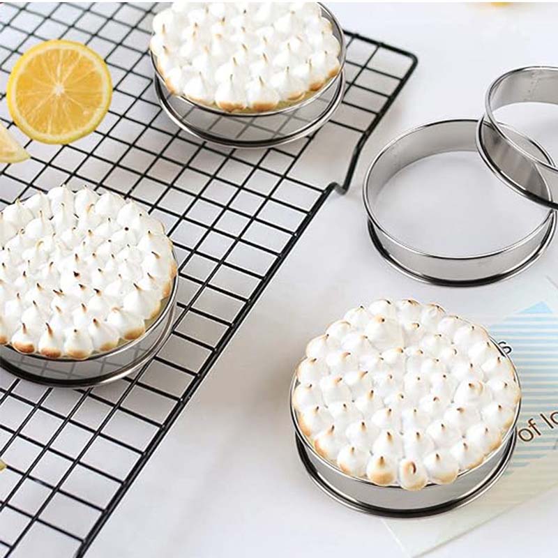 5 Stück Muffin-Törtchenringe, doppelt gerollter Tortenring, Edelstahl-Muffinringe, runde Metallringform für die Lebensmittelherstellung, Backformen
