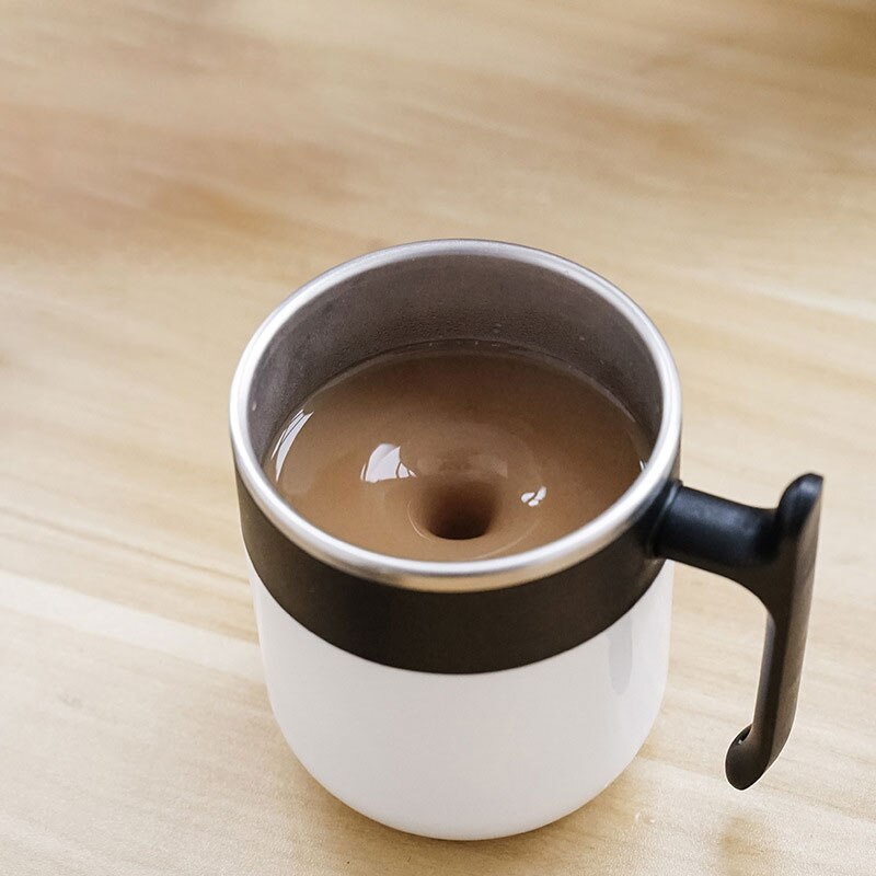 Coffee Mug 300ml Stainless Steel Surface Cup with Lid Lazy Automatic Self Stirring Mug Double Insulated Smart Cup