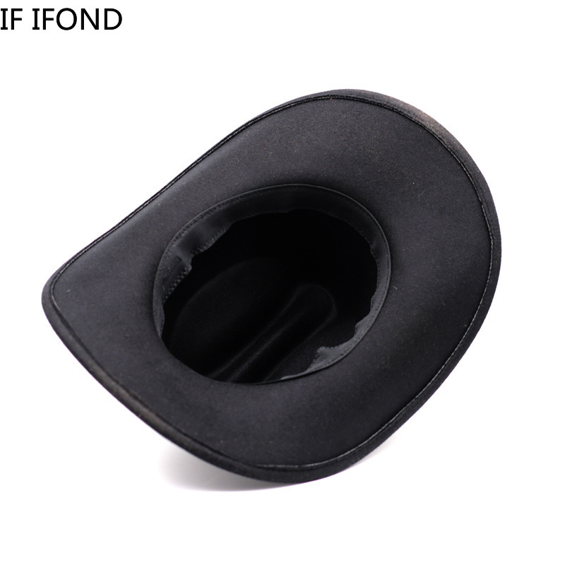Novo chapéu de cowboy ocidental do vintage para cavalheiro masculino senhora jazz cowgirl com aba larga de couro cloche igreja sombrero hombre bonés