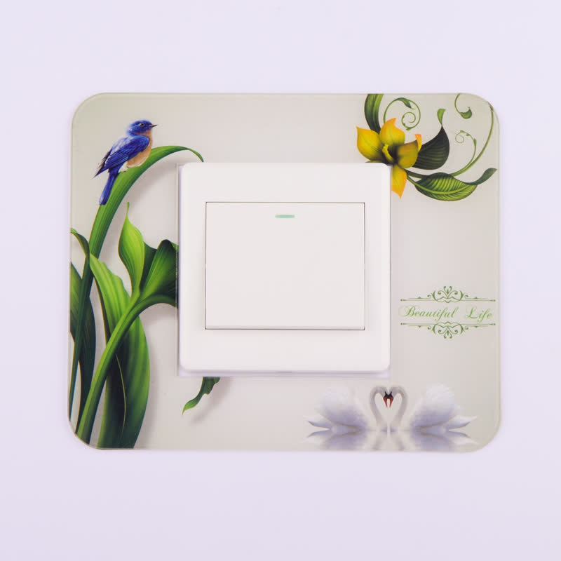 Pegatinas acrílicas para interruptor de enchufe, pegatinas de pared de estilo chino múltiple, decoración del hogar, sala de estar, placa de cubierta de interruptor de luz