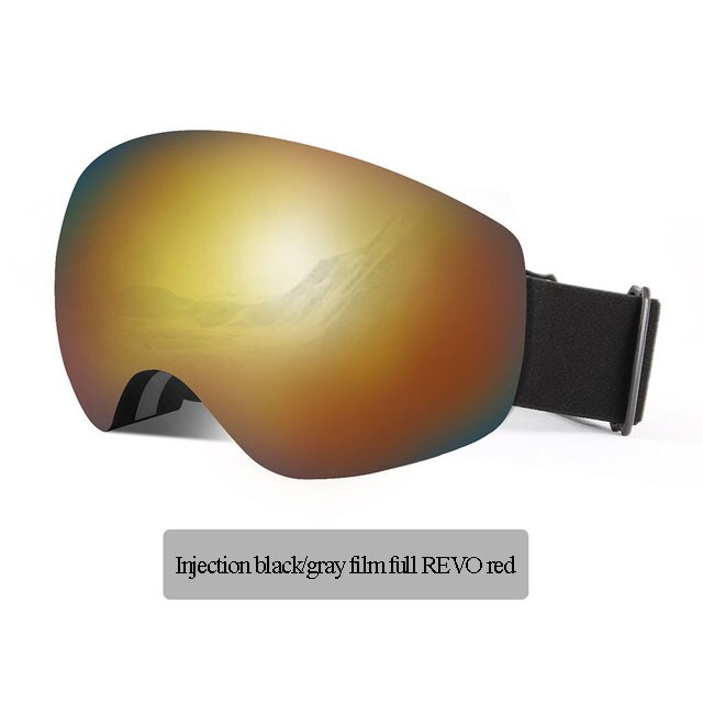 Lunettes de ski OTG, Lunettes de protection Lentille sphérique double couche, UV400 Coupe-vent Lunettes de snowboard Anti-buée - Sport