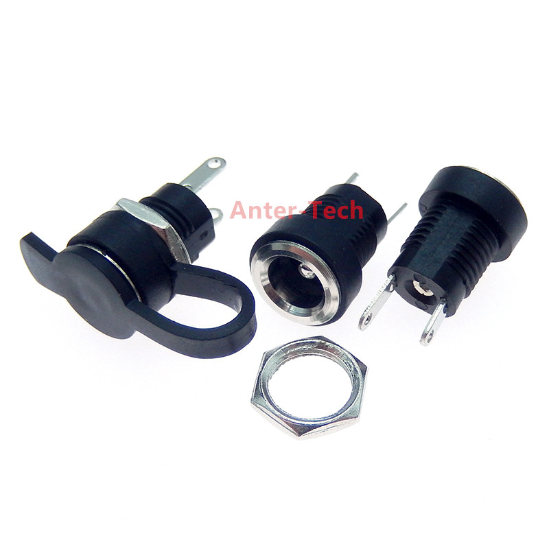 10PCS 3A 12v Für DC Netzteil Jack Buchse Weiblich Panel Mount Stecker 5,5mm 2,1mm Stecker adapter 2 Terminal Arten 5.5*2,5