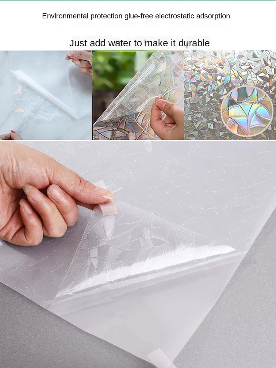 3d vaakaa anti-uv sateenkaari ikkunakalvo lämmin piipitystä estävä itseliimautuva ikkuna paperi makuuhuoneen stereo koristeellinen lasi liima-ikkuna