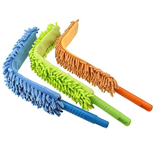 PHFU Flexible Chenille Bendable Microfiber Cleaning Duster Brush Random Color