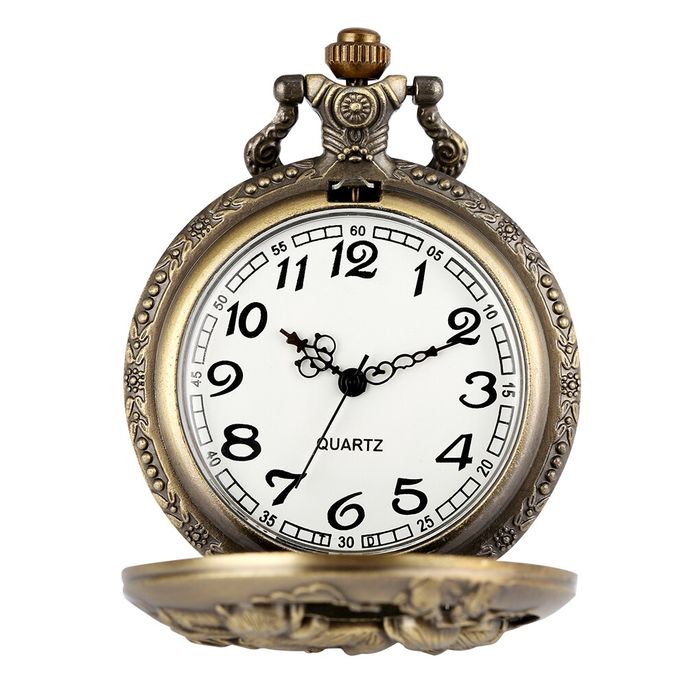 Bronze Quartz Pocket Watch Chinese Zodiac Monkey Steampunk Arabic Numerals Clock Fob Watches Necklace Men Women