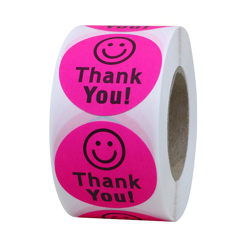 1 Roll/500Pcs Smiley Gezicht Stickers Gelukkig Gezicht Dank U Sticker Roll Cirkel Stippen Papieren Etiketten Beloning Stickers leraren Sticker: G13