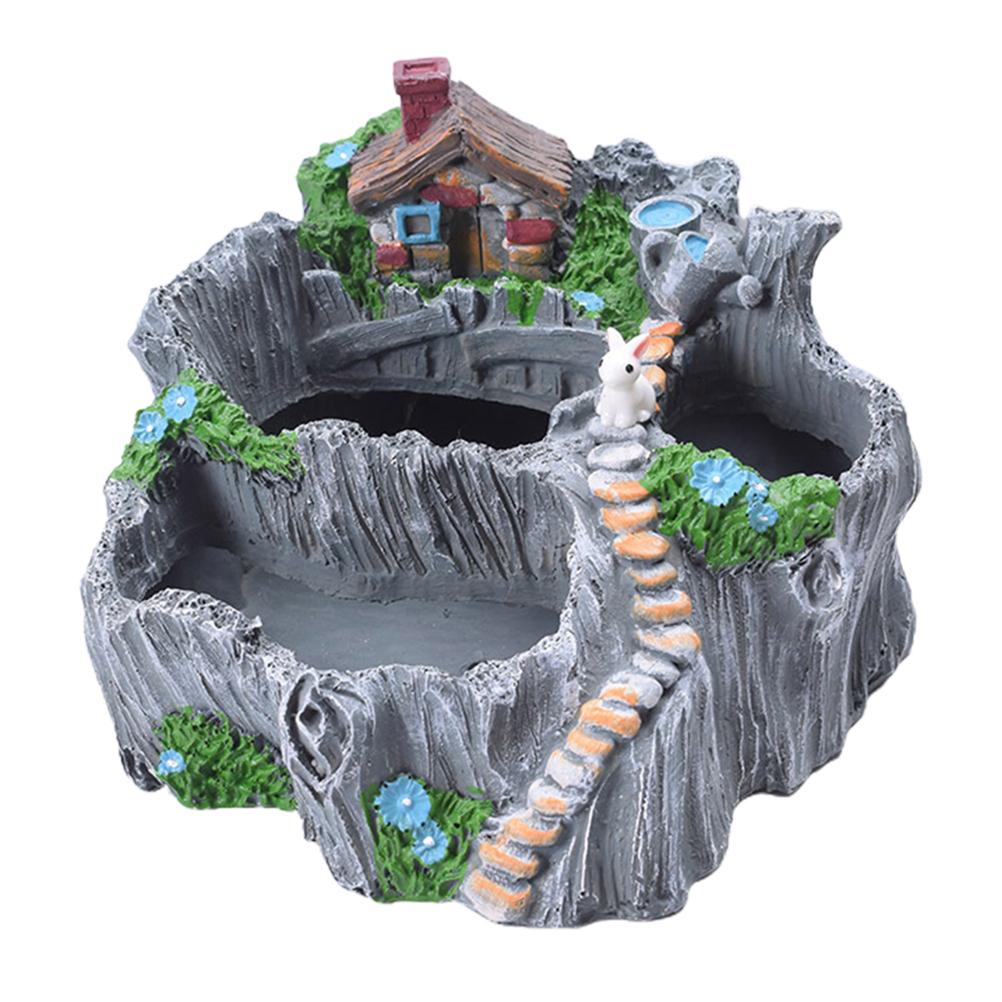 Plants Pot Tiny Resin Flowers Succulent Plants Pot Holders Hanging Garden With Sweet House Garden Decoration