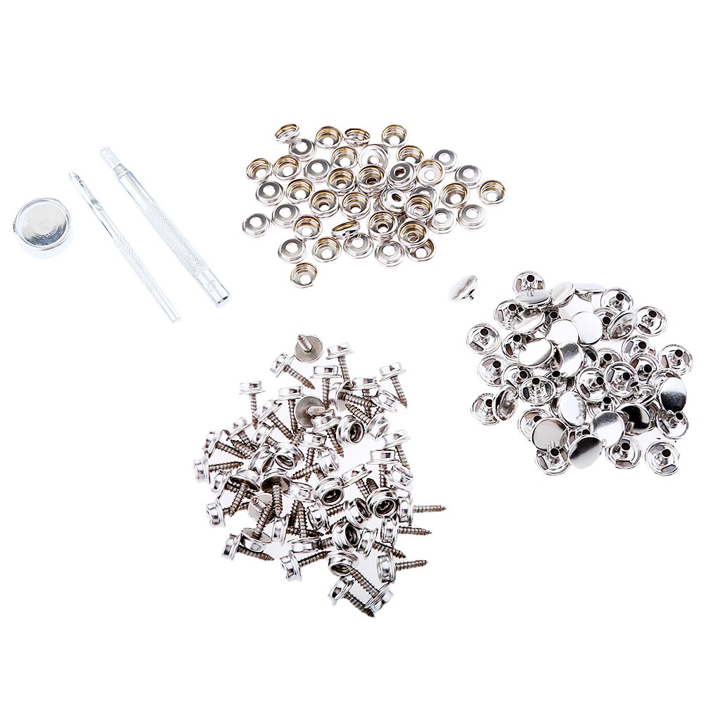 153 Pcs 15 Mm Snap Cover Button Socket Fastener Assortiment Kit