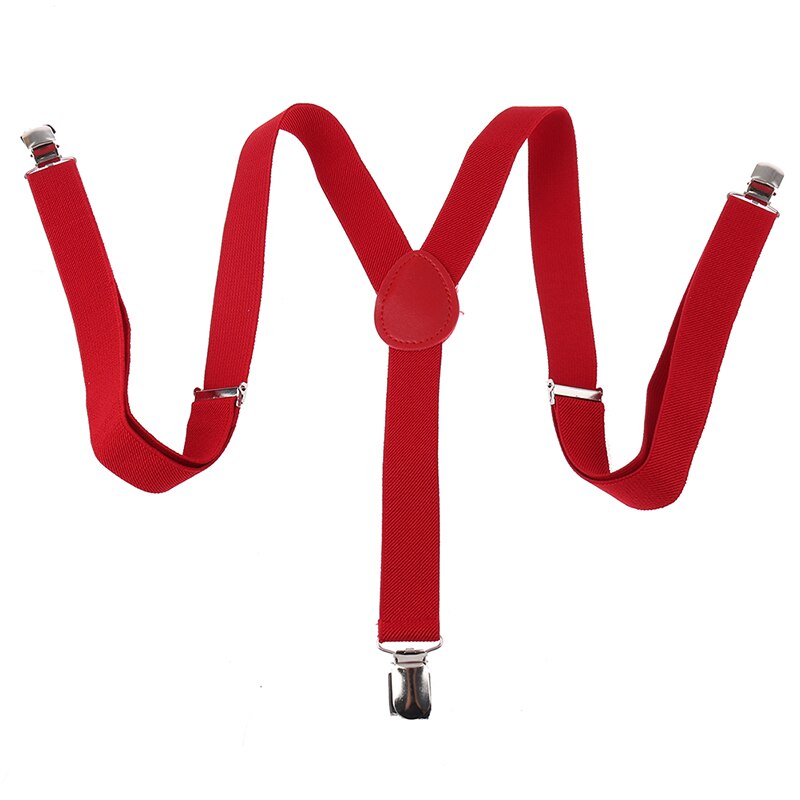 Bretelles élastiques réglables pour adultes, unisexe, femmes et hommes, en forme de Y, à clipser, pour pantalons,: Rouge