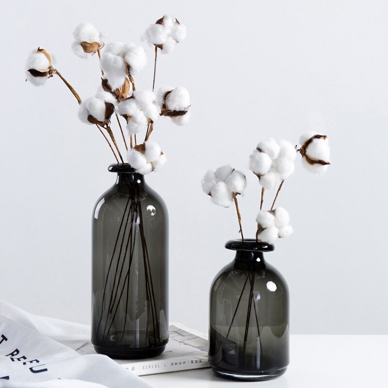 Nordisk glass vase svarte blomstervaser boligdekorasjon tilbehør stue dekor vase dekorasjon husholdning gjennomsiktige vaser