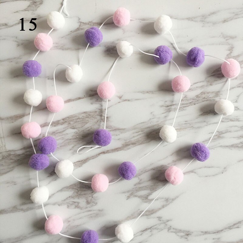 2M Pompoms Soft Pom Poms String Fur Ball Arts Toys Crafts DIY Apparel Sewing Fabric Supplies Wedding Home Decoration: 15