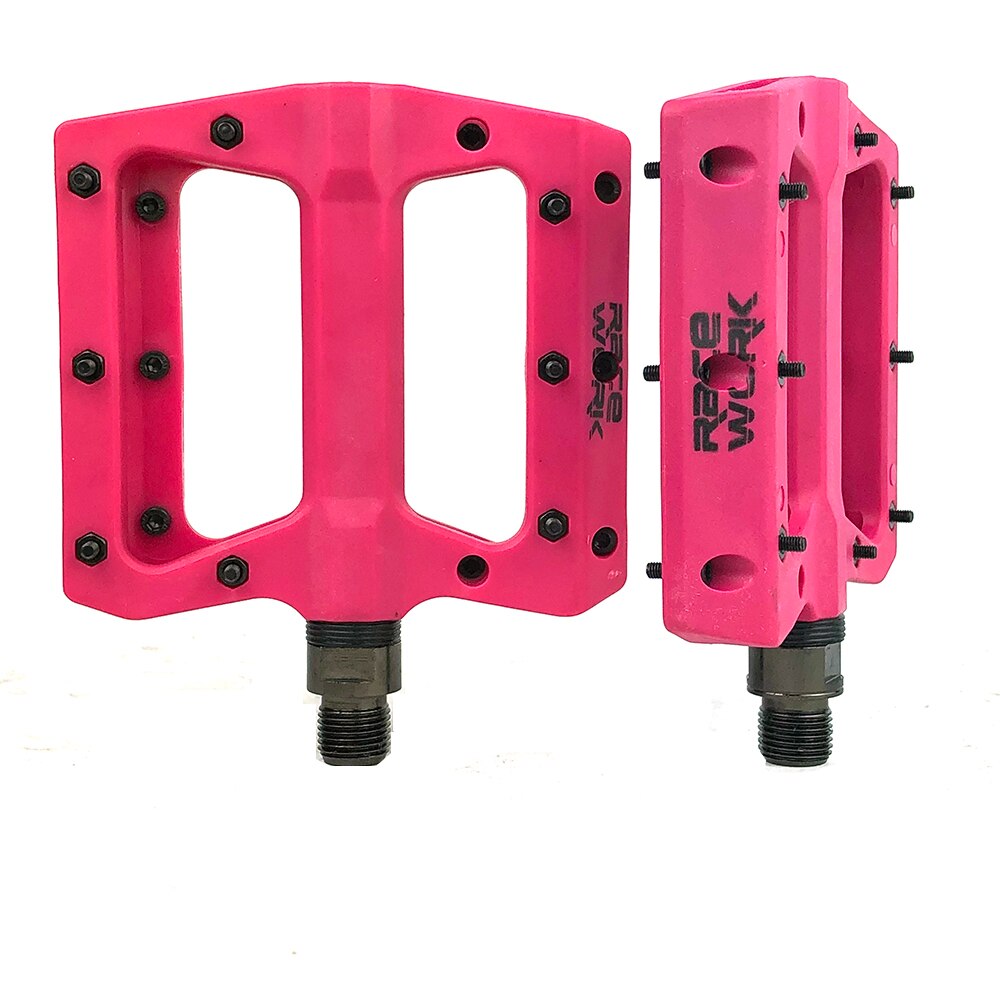 MTB Pedale Mountainbike Pedale Leichte Nylon Faser Fahrrad Plattform Pedale für BMX MTB 9/16": Rosa