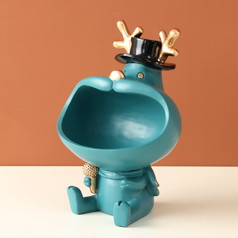Frosch Lagerung Kasten Behälter Harz hause büro Schmuck Schlüssel Kasten Obst Süssigkeit Kasten Frosch figur skulptur moderne kunst statuen für dekoration: Hirsch Grün