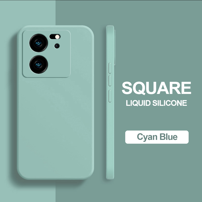 Voor Xiaomi 13 T Pro telefoonhoesjes Vierkante Vloeibare Siliconen Camera Lens Protector Zachte Cover voor Xiaomi Mi 13 t 13 T Mi 13 T Pro Schokbestendige hoesje: PC + TPU / Sky Blue