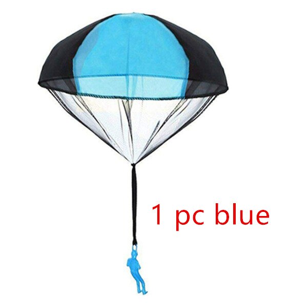 2 Stuks Hand Gooi Soldaat Parachute Speelgoed Indoor Outdoor Games Voor Kinderen Mini Soldaat Parachute Fun Sport Educatief Speelgoed jongen: 1pc Blue