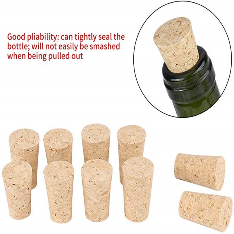 20 stk 100 stk vinpropper prop genanvendelig funktionel bærbar forsegling tilspidset træb vinflaskeprop til værktøjsflaskeværktøj